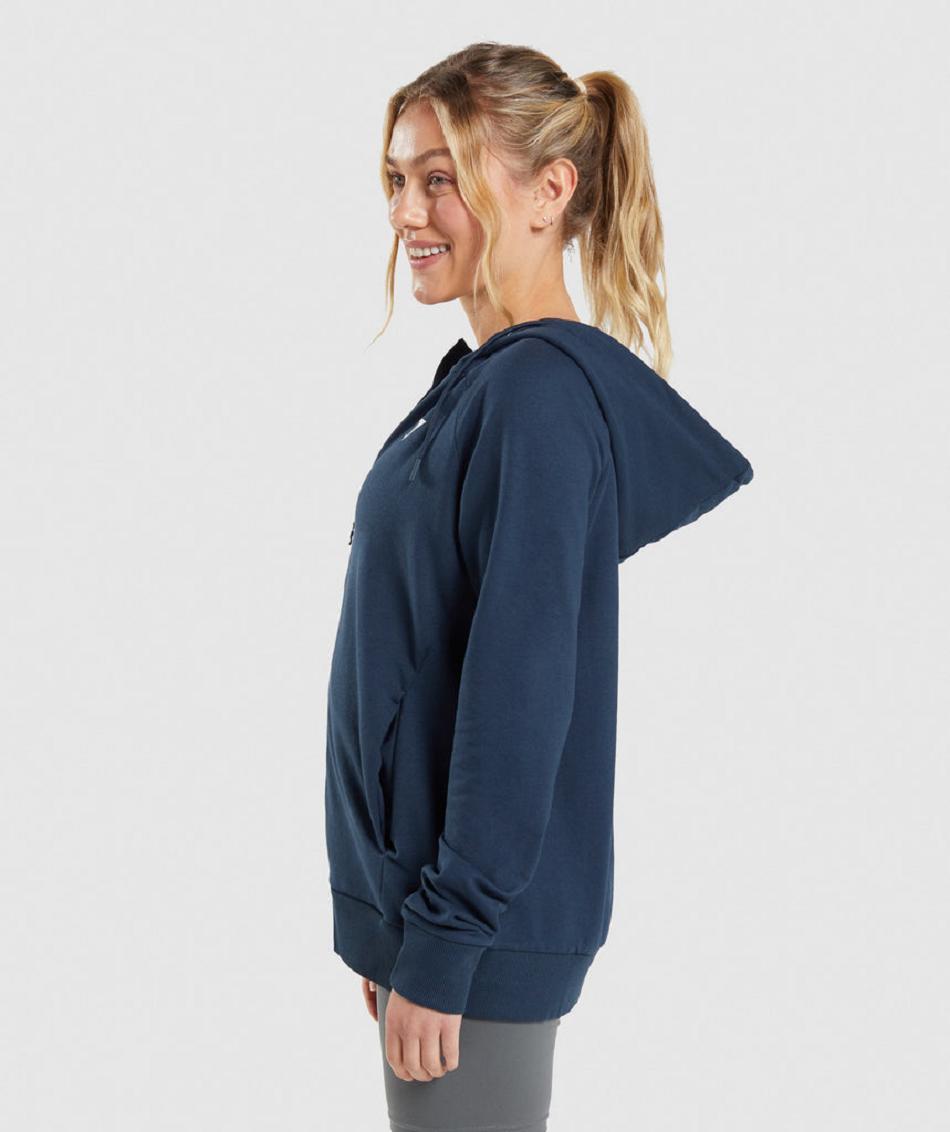 Sudadera Con Capucha Gymshark Entrenamiento Zip Mujer Azul Marino | CO 2036HAP